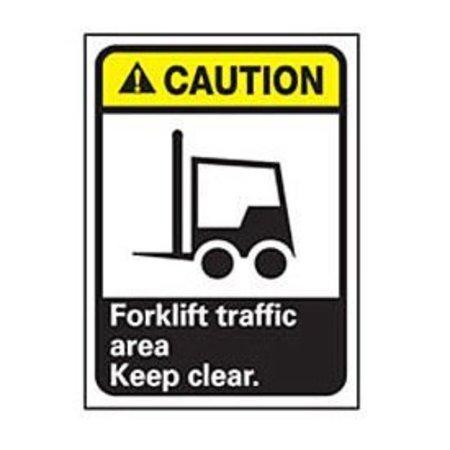 NATIONAL MARKER CO NMC Graphic Signs - Caution Forklift Traffic Area - Plastic 10W X 14H CGA7RB